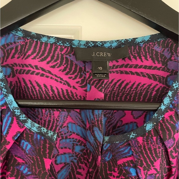 J crew 100% silk bright print top - Picture 4 of 6